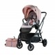 Carucior pliabil, 2 in 1, reversibil, geanta scutece, 6-36 luni, transformabil din landou in parte sport, Colectie Lux, C7-Roz