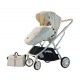 Carucior pliabil, 2 in 1, reversibil, geanta scutece, 6-36 luni, transformabil din landou in parte sport, Colectie Lux, C7-Alb