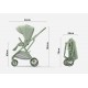 Carucior pliabil, 2 in 1, reversibil, geanta scutece, 6-36 luni, transformabil din landou in parte sport, Colectie Lux, C7-Negru Stars