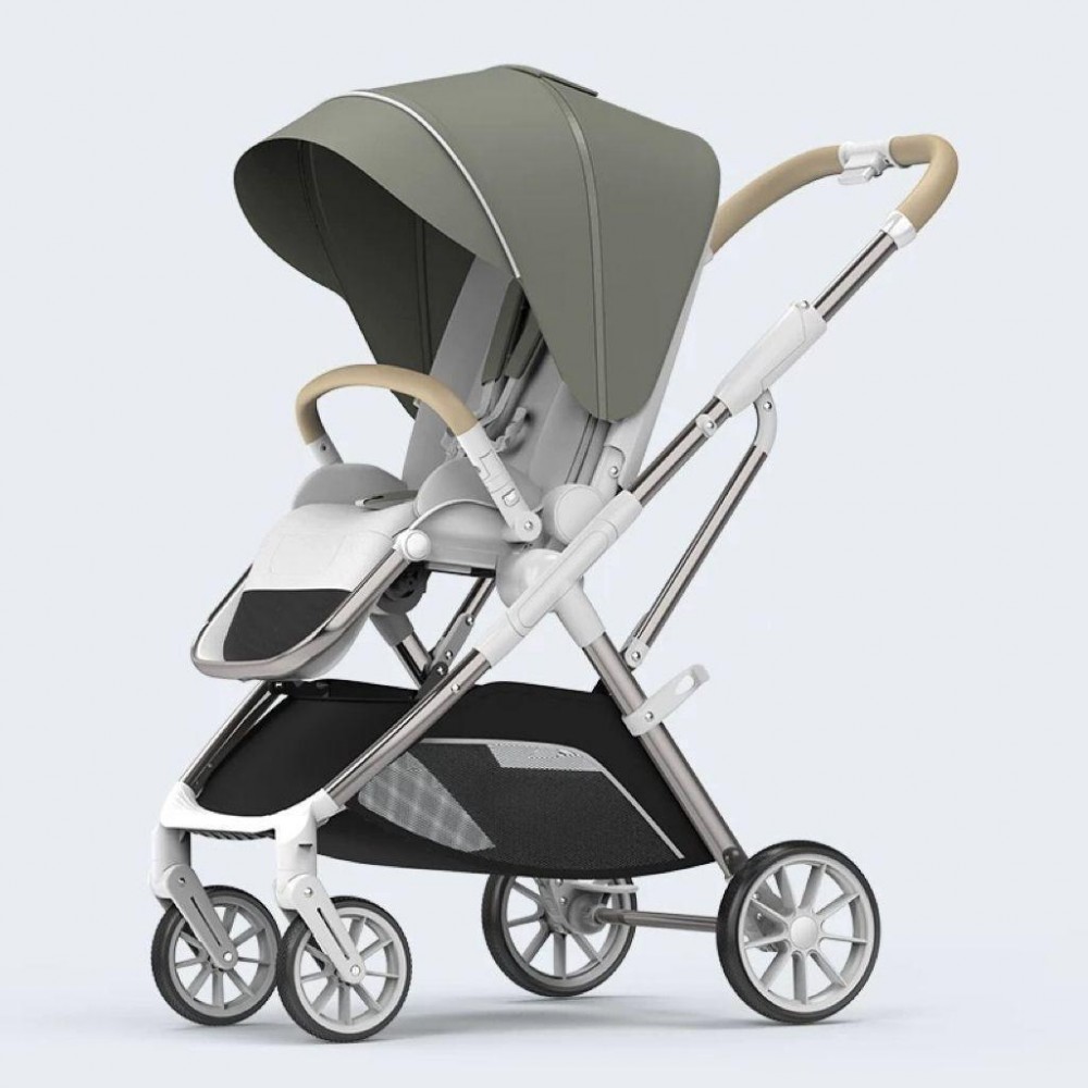 Carucior pliabil, 2 in 1, reversibil, geanta scutece, 6-36 luni, transformabil din landou in parte sport, Colectie Lux, C7-Verde