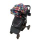 Carucior 2 in 1 cu landou reversibil, geanta pentru scutece, 0-36 luni, plasa pentru insecte, Colectie Lux, 800-Negru cu Dino