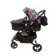 Carucior 2 in 1 cu landou reversibil, geanta pentru scutece, 0-36 luni, plasa pentru insecte, Colectie Lux, 800-Negru cu Dino