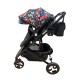Carucior 2 in 1 cu landou reversibil, geanta pentru scutece, 0-36 luni, plasa pentru insecte, Colectie Lux, 800-Negru cu Dino