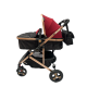 Carucior 2 in 1 cu landou reversibil, geanta pentru scutece, 0-36 luni, plasa pentru insecte, Colectie Lux, 800-Rosu