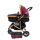 Carucior 2 in 1 cu landou reversibil, geanta pentru scutece, 0-36 luni, plasa pentru insecte, Colectie Lux, 800-Rosu