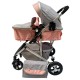 Carucior 2 in 1 cu landou reversibil, geanta pentru scutece, 0-36 luni, plasa pentru insecte, Colectie Lux, 800-Roz