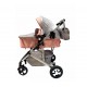 Carucior 2 in 1 cu landou reversibil, geanta pentru scutece, 0-36 luni, plasa pentru insecte, Colectie Lux, 800-Roz