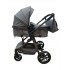 Carucior 2 in 1 Reversibil, Landou si Sport, copertina extensibil, geanta pentru scutece, 0-36 luni, T8-Gri