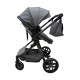 Carucior 2 in 1 Reversibil, Landou si Sport, copertina extensibil, geanta pentru scutece, 0-36 luni, T8-Gri