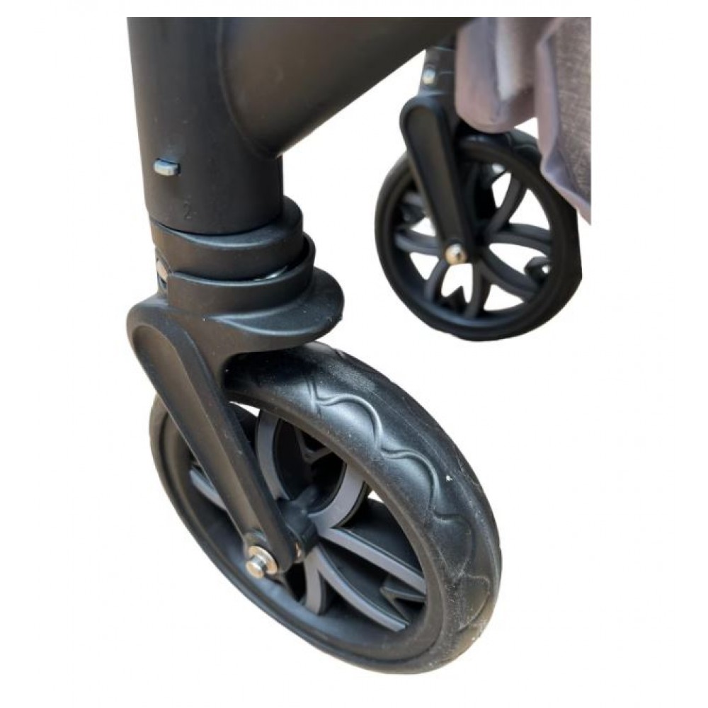 Carucior 2 in 1 Reversibil, Landou si Sport, copertina extensibil, geanta pentru scutece, 0-36 luni, T8-Gri