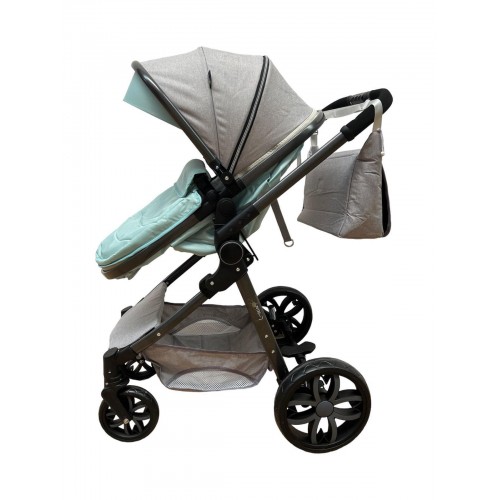 Carucior 2 in 1 Reversibil, Landou si Sport, copertina extensibil, geanta pentru scutece, 0-36 luni, T8-Verde-Menta