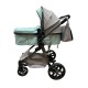 Carucior 2 in 1 Reversibil, Landou si Sport, copertina extensibil, geanta pentru scutece, 0-36 luni, T8-Verde-Menta