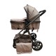 Carucior 2 in 1 Reversibil, Landou si Sport, copertina extensibil, geanta pentru scutece, 0-36 luni, T8-Bej