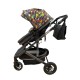 Carucior 2 in 1 pentru copii Landou si Sport, cu maner reversibil si cu suspensii, 0-36 luni, T7-Multicolor