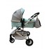 Carucior 2 in 1 pentru copii Landou si Sport, cu maner reversibil si cu suspensii, 0-36 luni, T7-Verde Deschis
