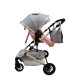 Carucior 2 in 1 pentru copii Landou si Sport, cu maner reversibil si cu suspensii, 0-36 luni, T7-Roz cu gri
