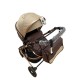 Carucior 2 in 1 pentru copii Landou si Sport, cu maner reversibil si cu suspensii, 0-36 luni, T7-Crem