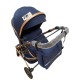 Carucior 2 in 1 pentru copii Landou si Sport, cu maner reversibil si cu suspensii, 0-36 luni, T7-Albastru