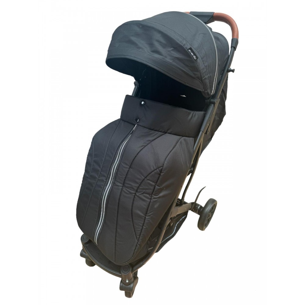 Carucior sport compact cu spatar reglabil, pliere tip troller si husa de picioare. 6-36 luni, S1-Negru