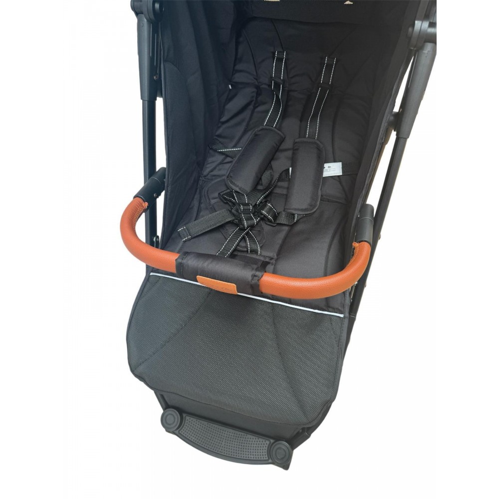 Carucior sport compact cu spatar reglabil, pliere tip troller si husa de picioare. 6-36 luni, S1-Negru
