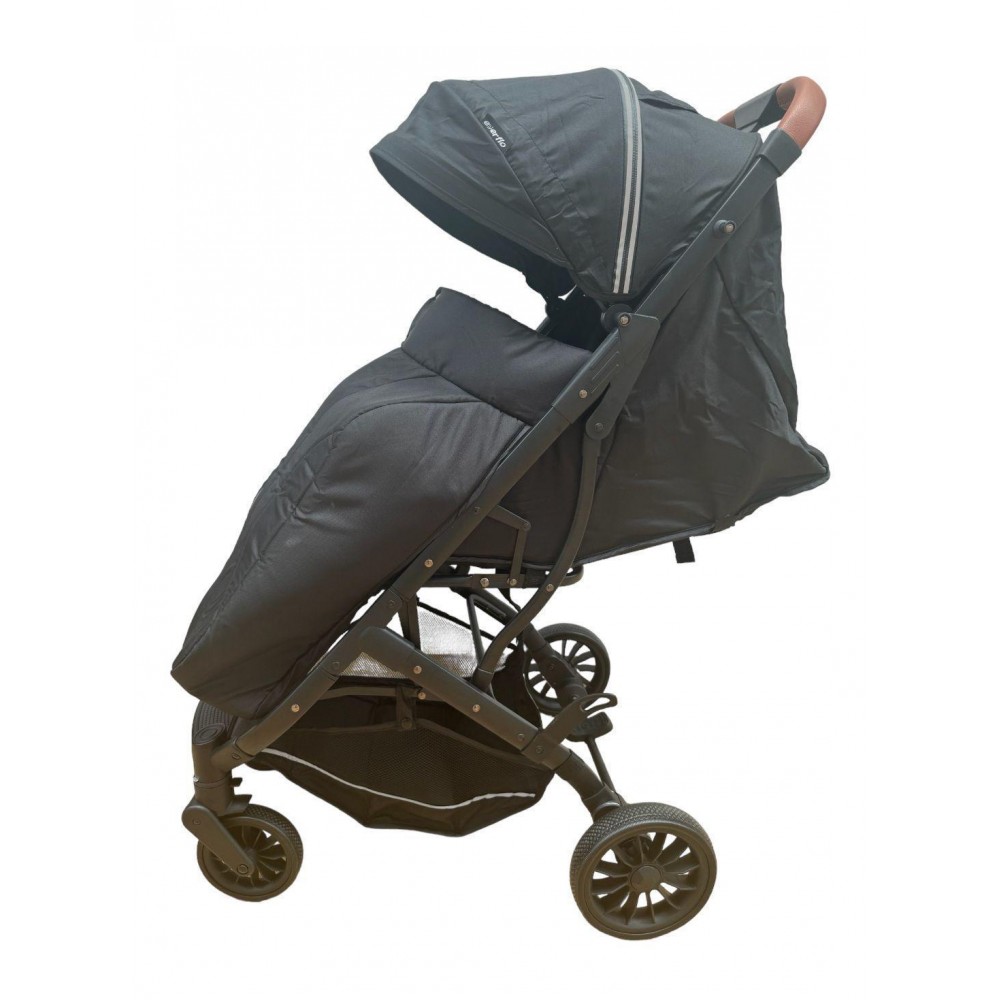 Carucior sport compact cu spatar reglabil, pliere tip troller si husa de picioare. 6-36 luni, S1-Negru