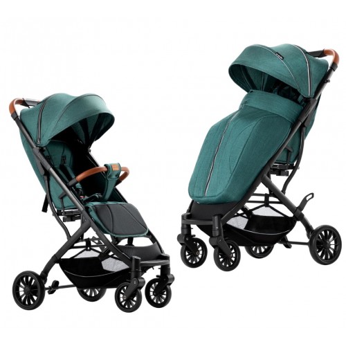 Carucior sport compact cu spatar reglabil, pliere tip troller si husa de picioare. 6-36 luni, S1-Verde
