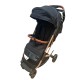 Carucior sport cu geanta si husa pentru picioare, pliere rapida tip troller, 6-36 luni, S2-Negru
