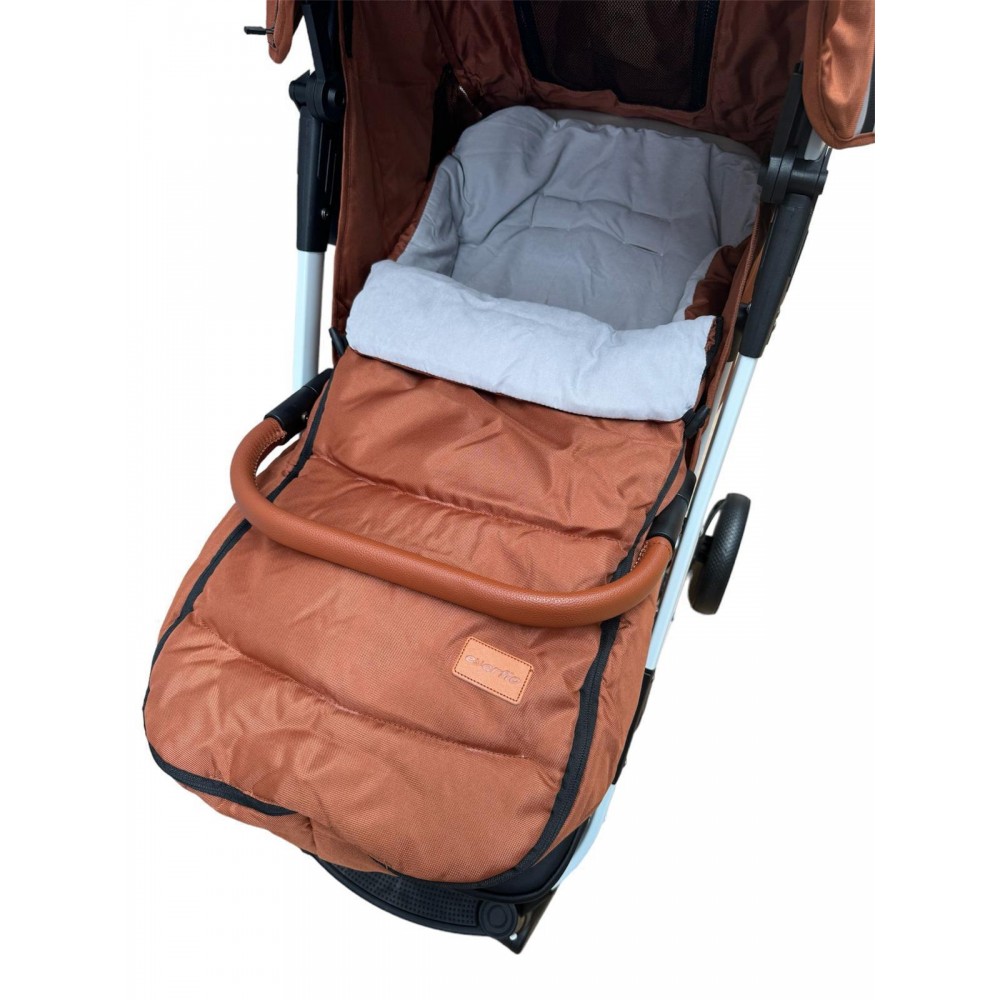 Carucior sport cu geanta si husa pentru picioare, pliere rapida tip troller, 6-36 luni, S2-Maro