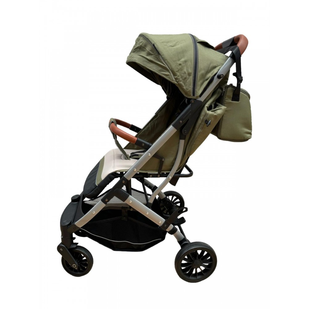 Carucior sport cu geanta si husa pentru picioare, pliere rapida tip troller, 6-36 luni, S2-Verde