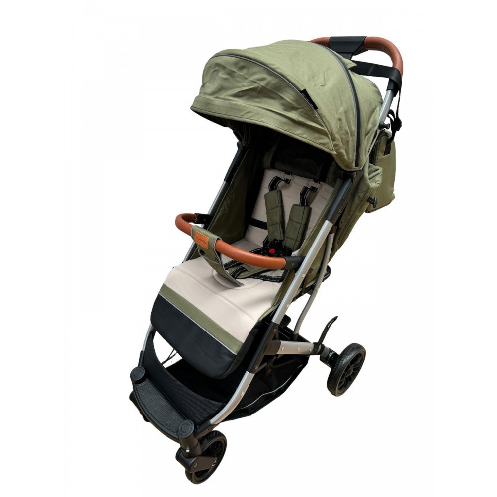 Carucior sport cu geanta si husa pentru picioare, pliere rapida tip troller, 6-36 luni, S2-Verde