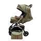 Carucior sport cu geanta si husa pentru picioare, pliere rapida tip troller, 6-36 luni, S2-Verde