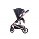 Carucior 2 in 1 transformabil, 0-36 luni, Cu suspensii, Maner reversibil, Pozitie de somn si sezut, colectia de lux, F3-Negru
