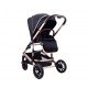 Carucior 2 in 1 transformabil, 0-36 luni, Cu suspensii, Maner reversibil, Pozitie de somn si sezut, colectia de lux, F3-Negru