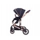 Carucior 2 in 1 transformabil, 0-36 luni, Cu suspensii, Maner reversibil, Pozitie de somn si sezut, colectia de lux, F3-Negru