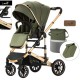 Carucior 2 in 1 transformabil, 0-36 luni, Cu suspensii, Maner reversibil, Pozitie de somn si sezut, colectia de lux, F3-Verde