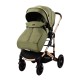 Carucior 2 in 1 transformabil, 0-36 luni, Cu suspensii, Maner reversibil, Pozitie de somn si sezut, colectia de lux, F3-Verde