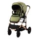 Carucior 2 in 1 transformabil, 0-36 luni, Cu suspensii, Maner reversibil, Pozitie de somn si sezut, colectia de lux, F3-Verde