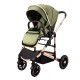 Carucior 2 in 1 transformabil, 0-36 luni, Cu suspensii, Maner reversibil, Pozitie de somn si sezut, colectia de lux, F3-Verde