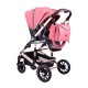 Carucior 2 in 1 transformabil, 0-36 luni, Cu suspensii, Maner reversibil, Pozitie de somn si sezut, colectia de lux, F3-Roz