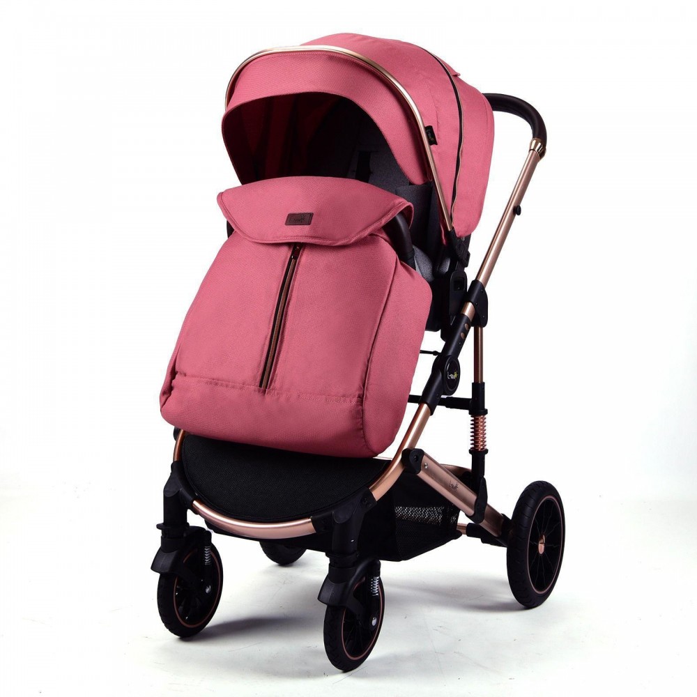 Carucior 2 in 1 transformabil, 0-36 luni, Cu suspensii, Maner reversibil, Pozitie de somn si sezut, colectia de lux, F3-Roz