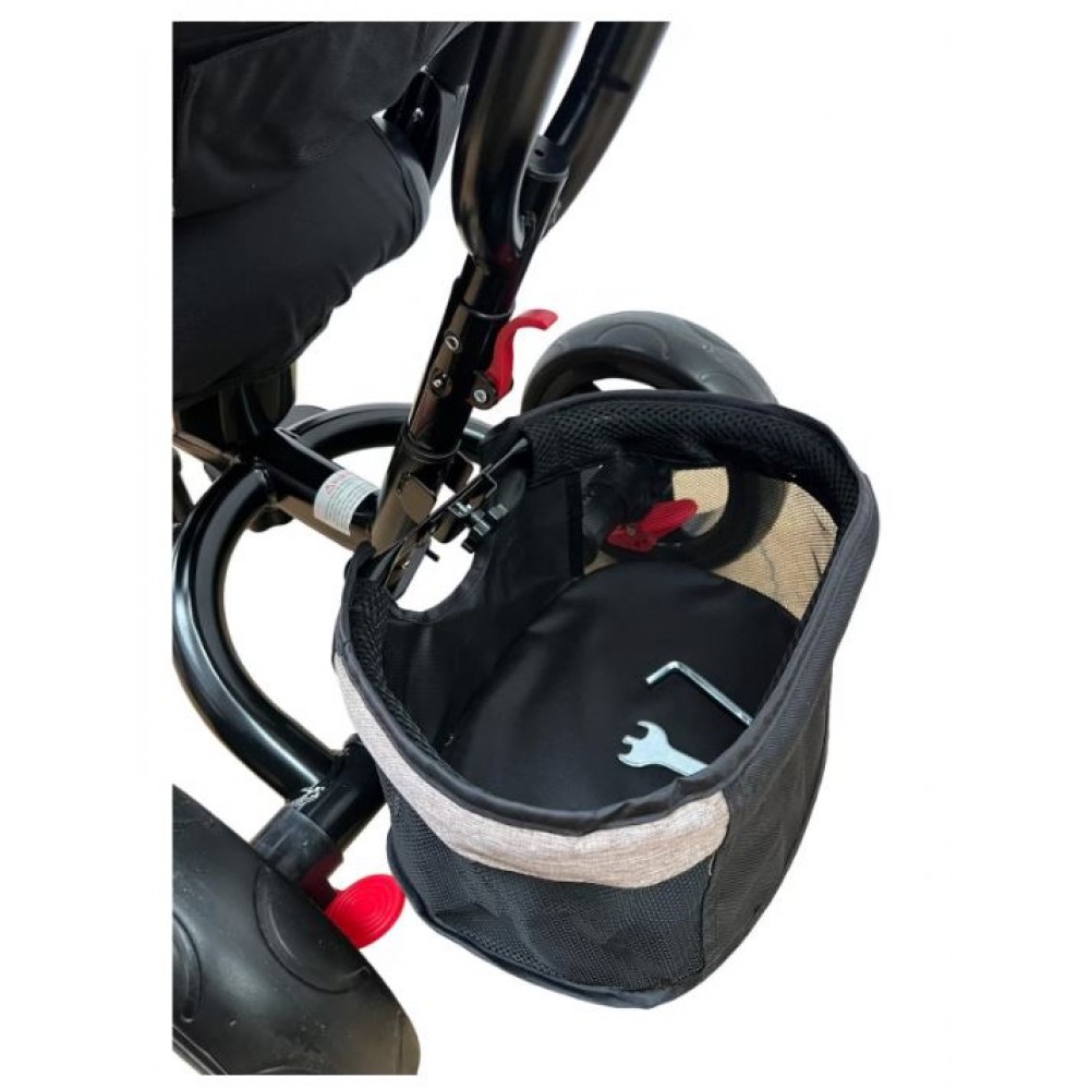 Tricicleta multifunctionala, Roti Din Spuma  cu scaun reversibil si pozitie de somn, 8 luni-5 ani, SL02-Roz
