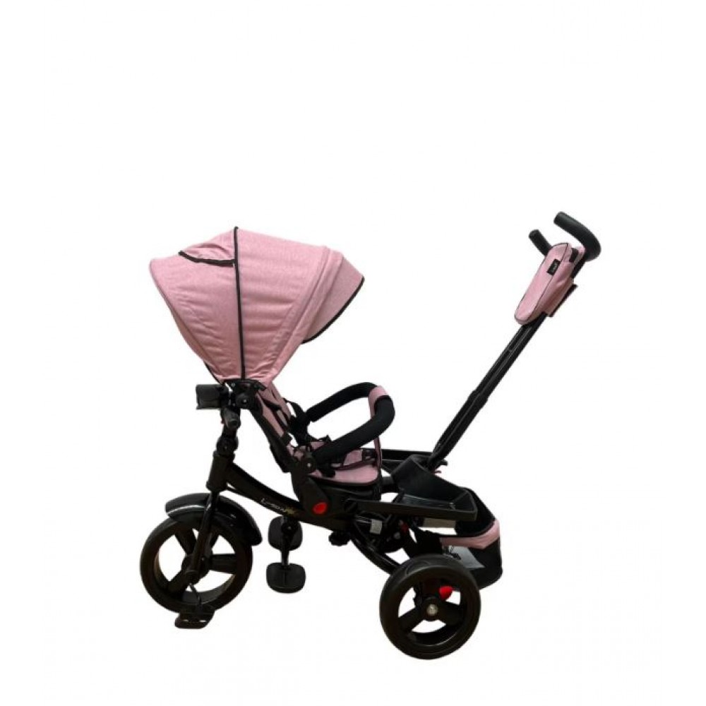 Tricicleta multifunctionala, Roti Din Spuma  cu scaun reversibil si pozitie de somn, 8 luni-5 ani, SL02-Roz