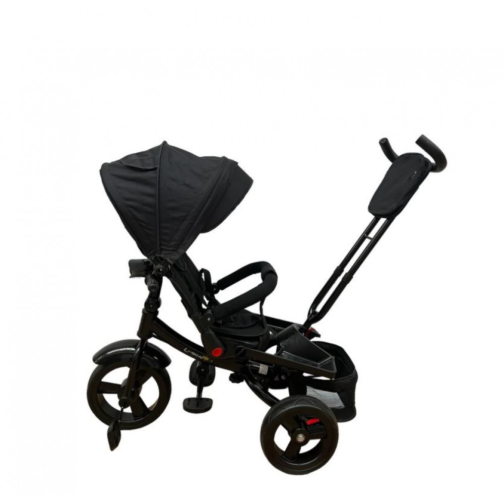 Tricicleta multifunctionala, Roti Din Spuma cu scaun reversibil si pozitie de somn, 8 luni-5 ani, SL02-Negru