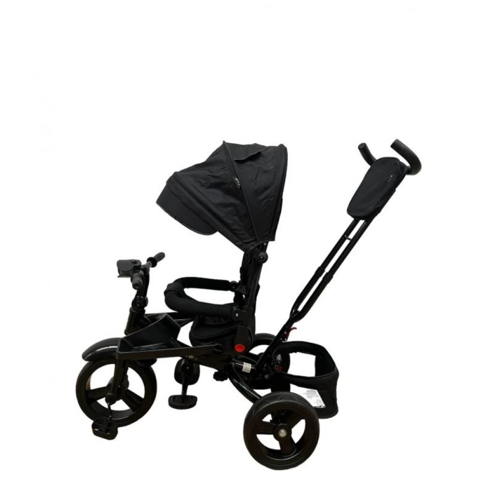 Tricicleta multifunctionala, Roti Din Spuma cu scaun reversibil si pozitie de somn, 8 luni-5 ani, SL02-Negru