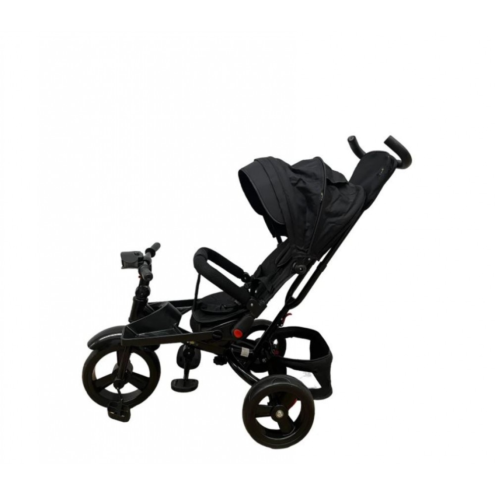 Tricicleta multifunctionala, Roti Din Spuma cu scaun reversibil si pozitie de somn, 8 luni-5 ani, SL02-Negru