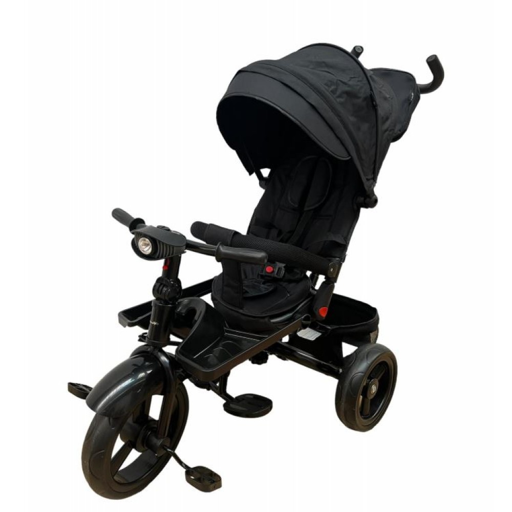 Tricicleta multifunctionala, Roti Din Spuma cu scaun reversibil si pozitie de somn, 8 luni-5 ani, SL02-Negru