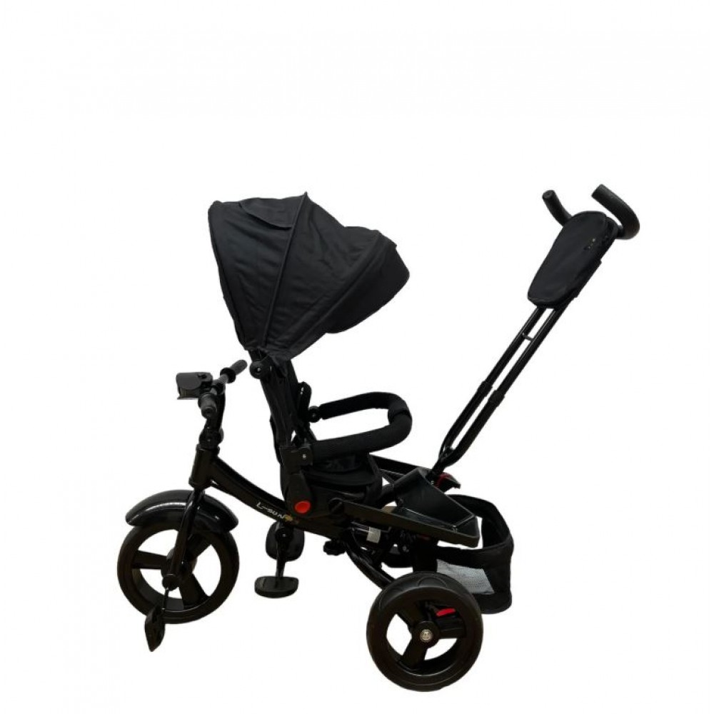 Tricicleta multifunctionala, Roti Din Spuma cu scaun reversibil si pozitie de somn, 8 luni-5 ani, SL02-Negru