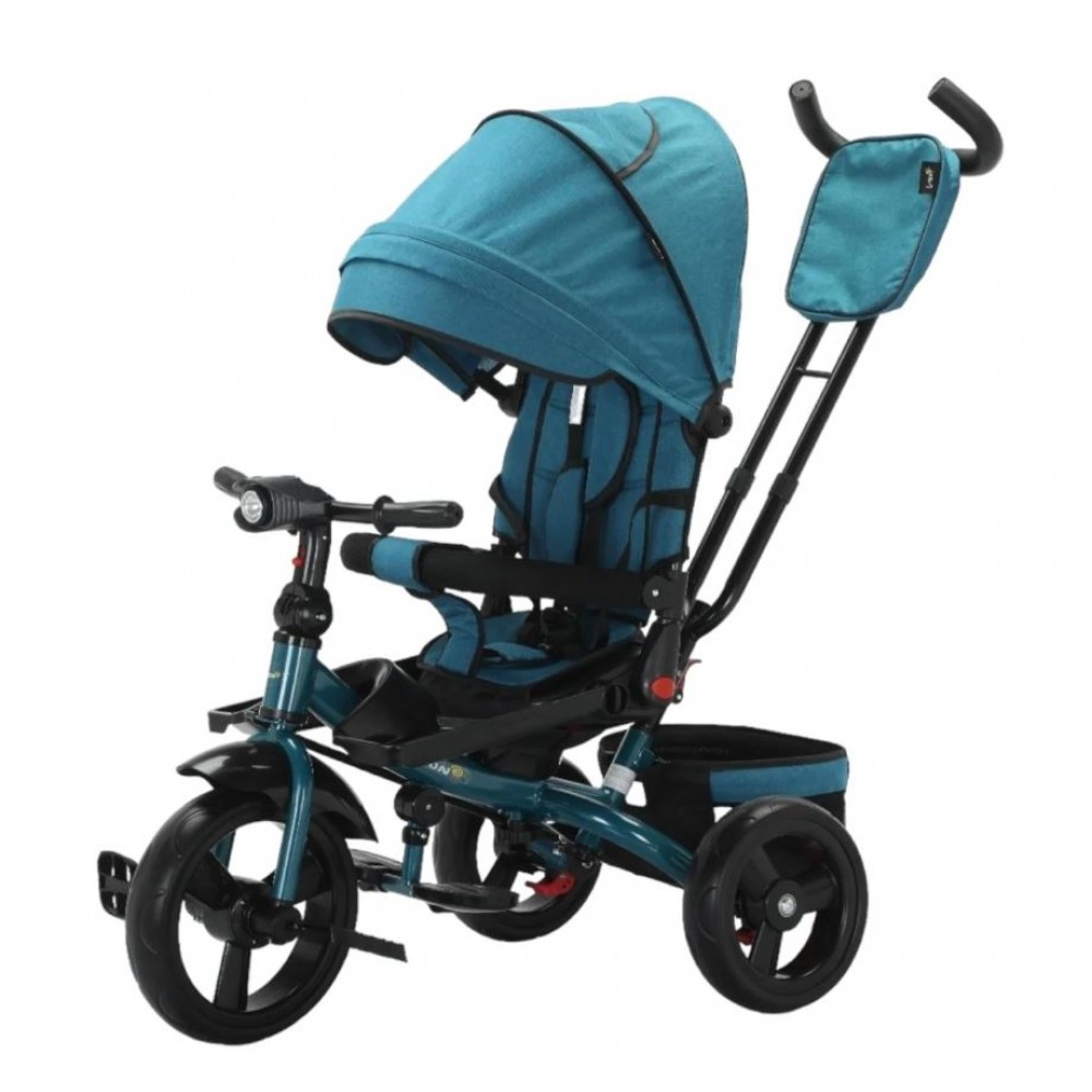 Tricicleta multifunctionala, Roti Din Spuma cu scaun reversibil si pozitie de somn, 8 luni-5 ani, SL02-Turcoaz