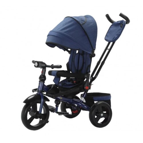 Tricicleta multifunctionala, Roti Din Spuma cu scaun reversibil si pozitie de somn, 8 luni-5 ani, SL02-Albastru