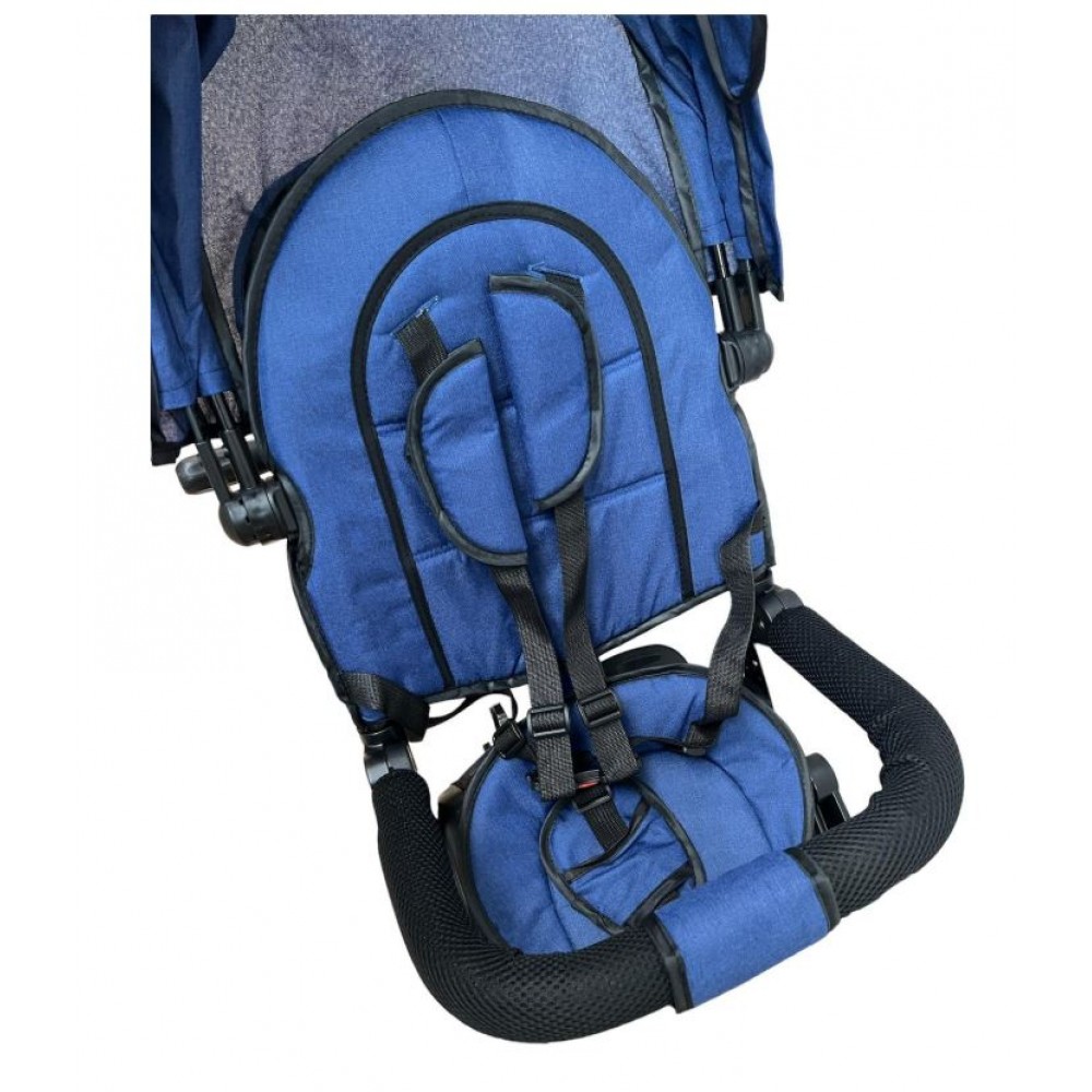 Tricicleta multifunctionala, Roti Din Spuma cu scaun reversibil si pozitie de somn, 8 luni-5 ani, SL02-Albastru